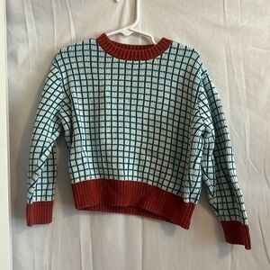 Open Edit Blue Red Sweater